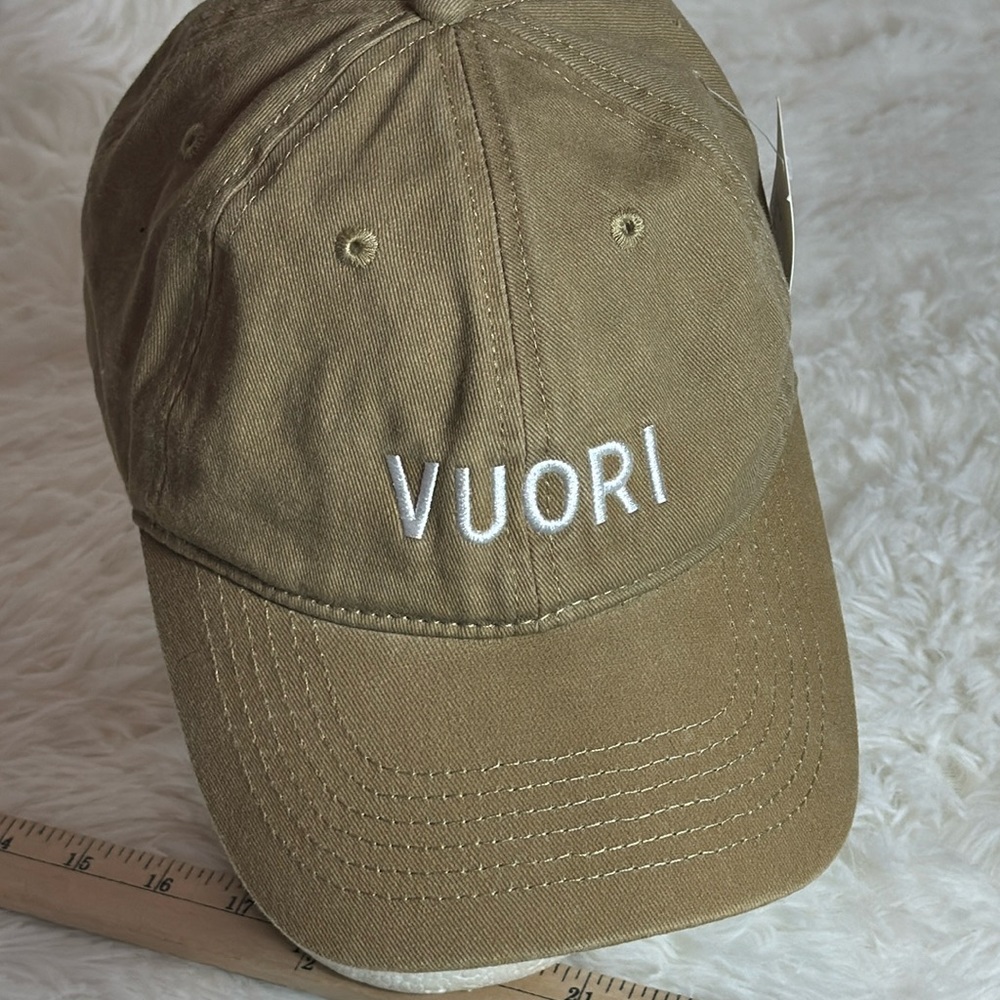 Vuori Khaki green Baseball Cap with White Logo